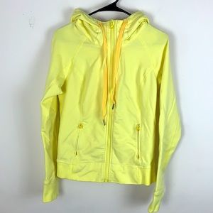 Lululemon Neon Yellow Zip Up Hoodie Jacket Size 8
